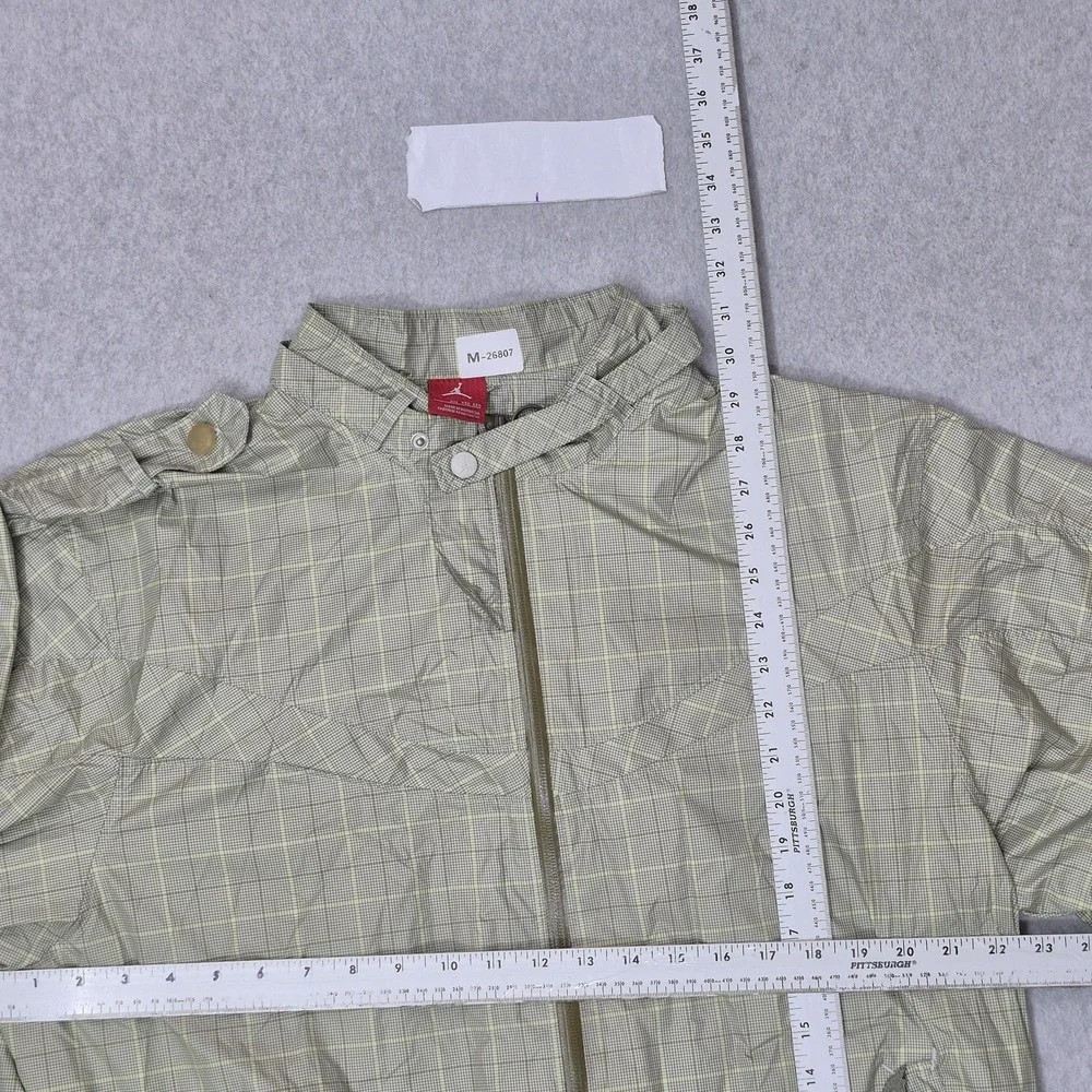 Air Jordan Men Jacket XXL Green Plaid Jumpman Wing Snap Collar Y2K